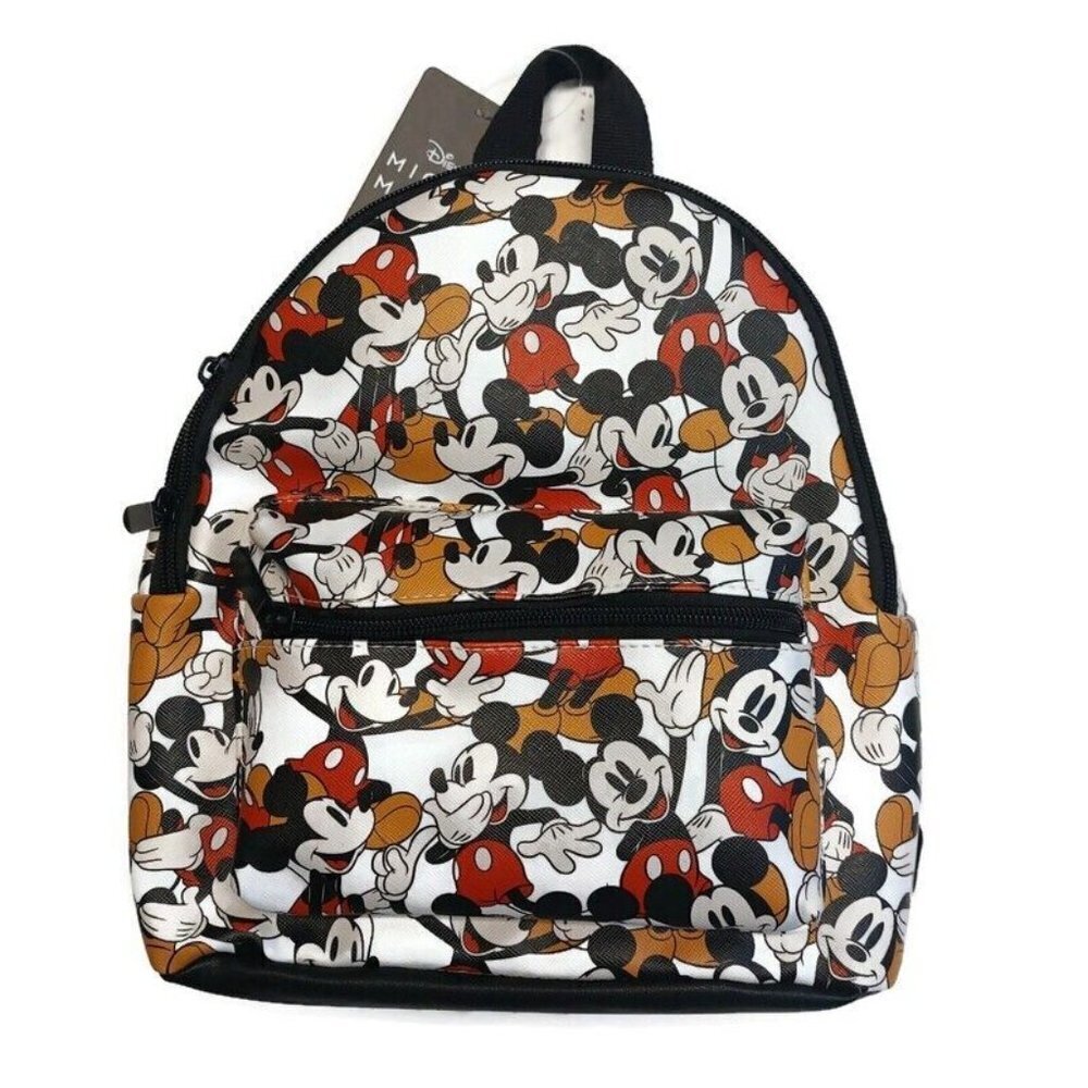 Bioworld Disney MINI Backpack Multi-Color Laughing MICKEY MOUSE 11" x 9"